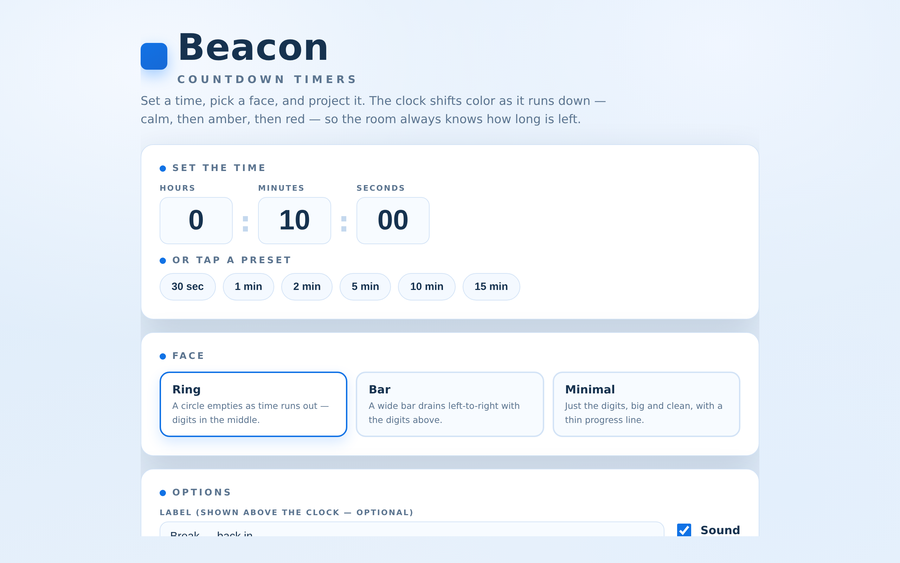 Screenshot of Beacon — Countdown Timers