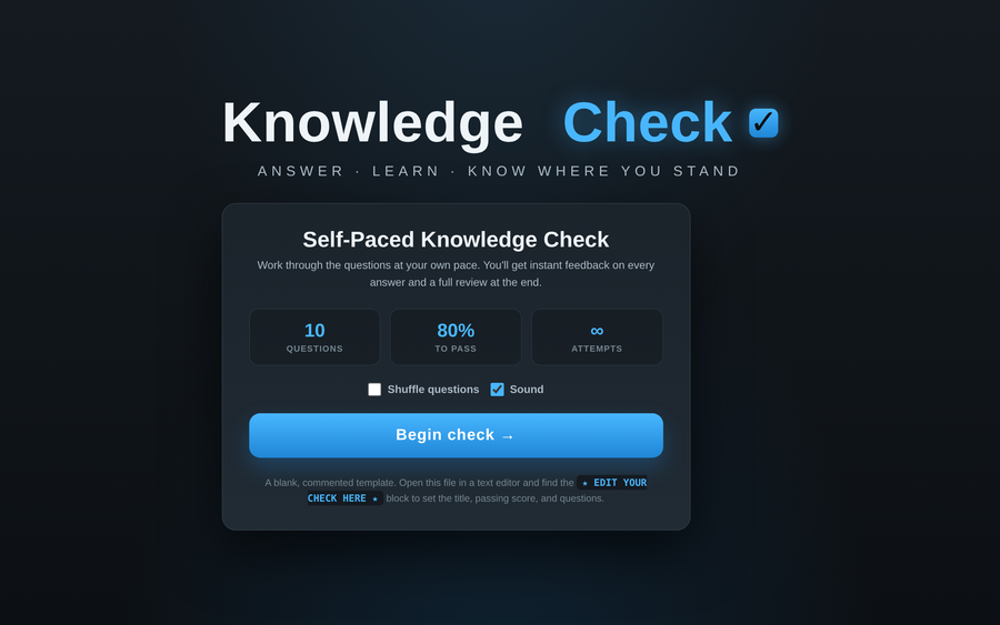 Screenshot of Knowledge Check — Self-Paced Review