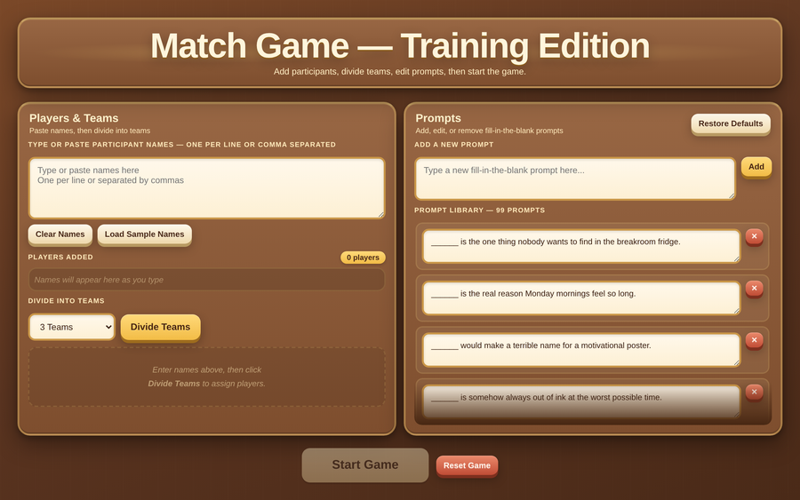 Screenshot of Match Game