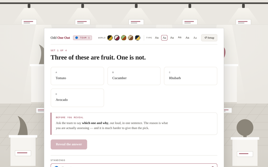 Screenshot of Odd One Out