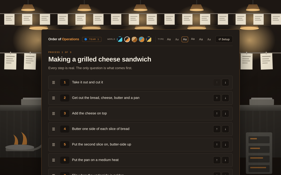 Screenshot of Order of Operations